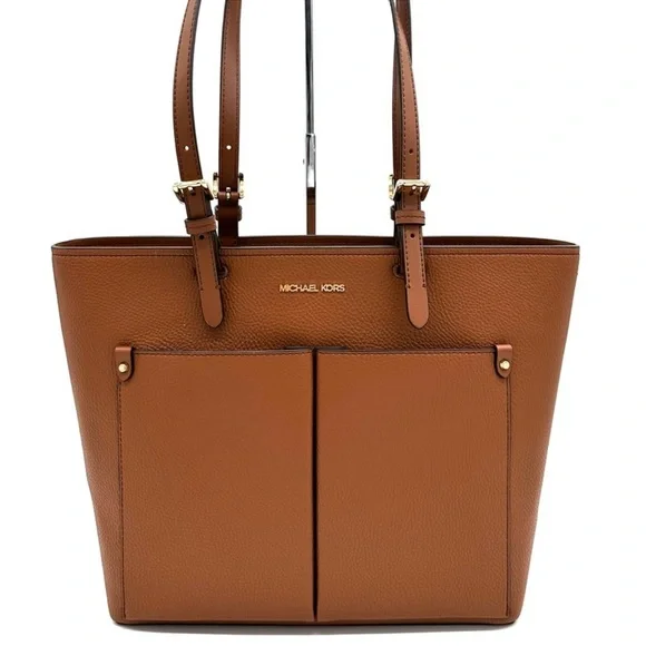Michael Kors Jet Set Medium Pocket Tote Bag Luggage Brown